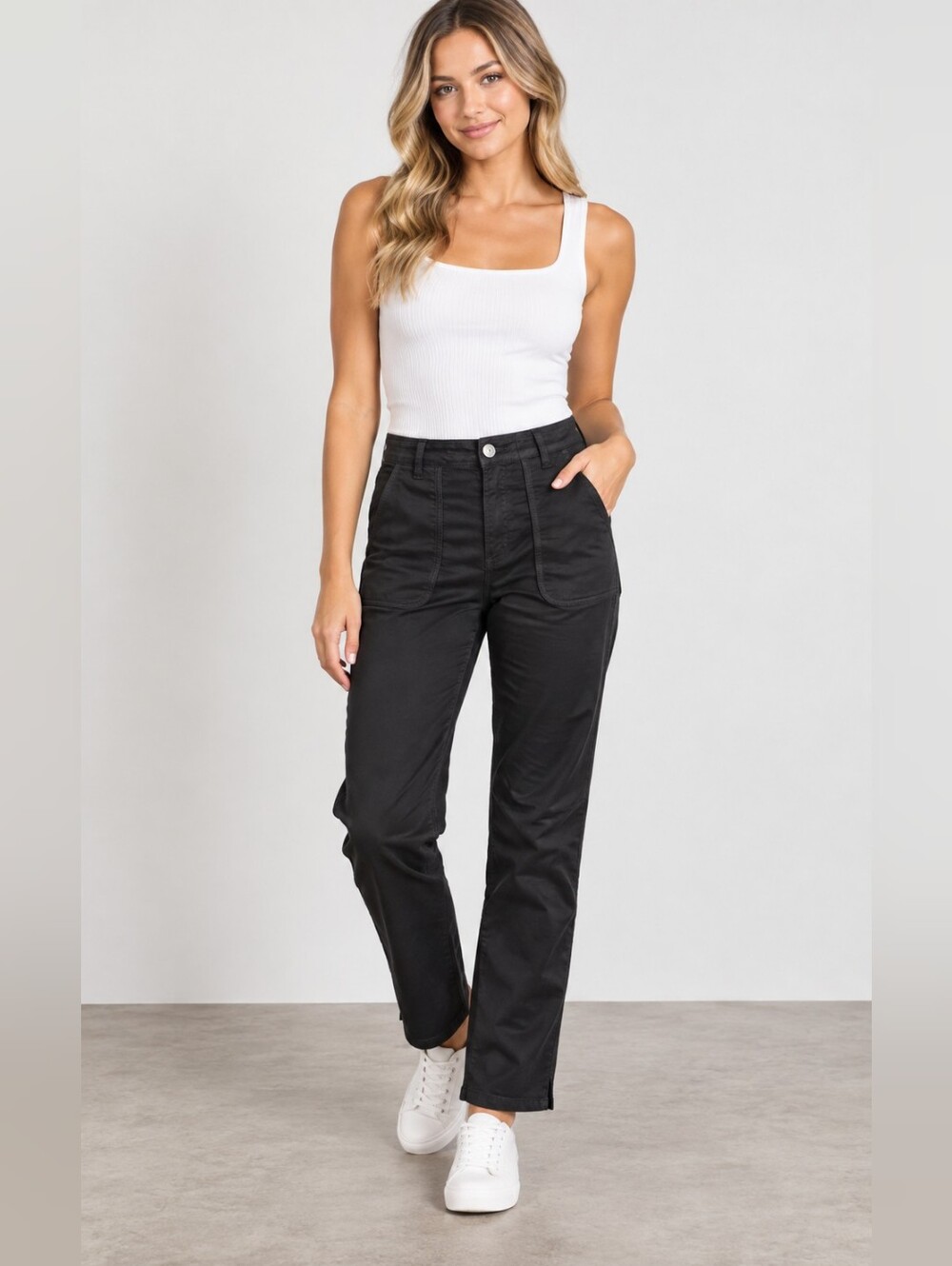 2/$30 Joie Black Straight-Leg Utility Pants